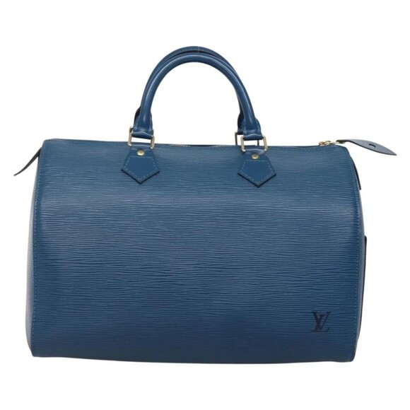 LOUIS VUITTON Epi Speedy 30 Hand Bag Toledo Blue - Picture 8 of 15